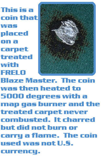 Blaze Master protected this carpet when it was heated to 5000 degrees