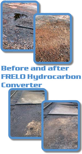 FRELO Hyrdocarbon Converter renders hydrocarbon residue environmentally safe